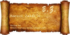 Barczi Zalán névjegykártya