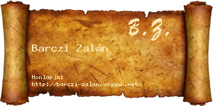 Barczi Zalán névjegykártya