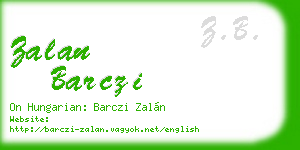 zalan barczi business card